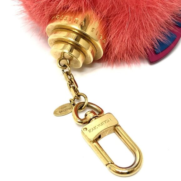 LOUIS VUITTON M65143 totem Bag Charm Key Holder fur pink/GoldHardware - Picture 4 of 14